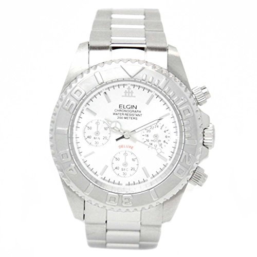 [エルジン] 腕時計 FK1120S メンズ シルバー クロノグラフ ダイバー